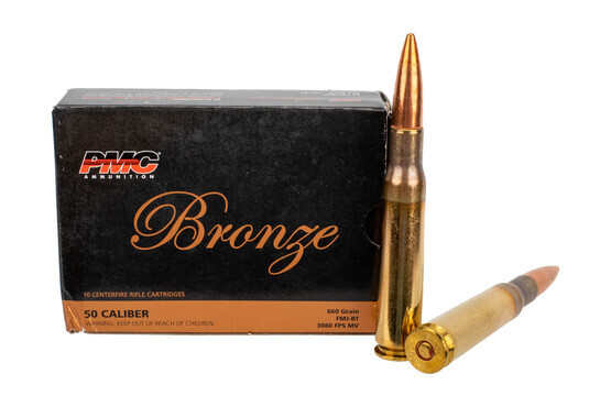 The PMC 50 BMG ammunition features a full metal jacket boat tail 660 grain bullet